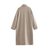 Darianrojas  -  New OuterwearChic Overcoat FashionWomen's Soft Oversized Woolen Coat Long SleeveFront Welt PocketsFemale