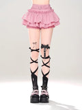 Darianrojas  - holiday outfits Kawaii Mini Skirt Black Pink Women's Skirt Fairycore Lolita Ruffle Pleated Skirt Cute Miniskirt Y2k Clothes Safety Short