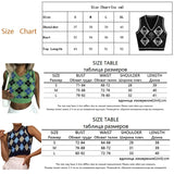 Darianrojas  -  Y2K Gothic Knit Sweater Vest Skull Argyle Print Pattern Knitwear V-neck Pullover Fashion Jumper Top Women Halloween Streetwear