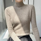 Darianrojas  -  Solid Sweater Women Half Turtleneck Knitted Pullovers Harajuku Korean Thick Knitwear Autumn Winter Fashion Slim Jumpers