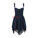 Summer Mini Lace A Line Party Dresses Navy Boning Bodycon Corset Dress Casual Holiday Vacation Dress Women Clothing