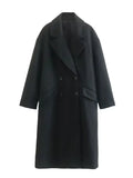 Darianrojas  -  New OuterwearChic Overcoat FashionWomen's Soft Oversized Woolen Coat Long SleeveFront Welt PocketsFemale