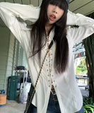 Spring Gothic shirt Long Sleeve Oversize White Shirt Women Punk Corn Eye Za Blouse New Female Blouse Tunic Clothing