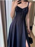 Sexy Suspender Midi Dresses for Women 2023 New Summer French Elegant Party Sleeveless Vestidos Female Holiday Casual Clothes