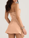 Summer Satin Dress Bodycon Women Party Dress New Arrivals Mini Strapless Dress Sexy Celebrity Birthday Night Dresses