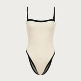 One Piece Swimsuit for Women Sexy Spaghetti Strap Bikini Fashion Black White Bathing Suit New Brazilian Biquini Beachwear