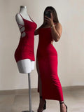 Darianrojas  -  explosive new dress summer high sensibility halter strap Spice Girl bag hip dress