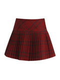 Women Japanese Y2k Preppy Style Plaid Mini Pleated Skirt Shorts Gyaru Harajuku 2000s Aesthetic Vintage JK Girl Gyaru Cutecore