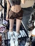 Darianrojas  -  Women Dark Academia Goth Harajuku Fashion Gyaru Kpop Jean Shorts Denim Grunge Hot Pants 2000s Aesthetic Grunge Tide Goblin Core