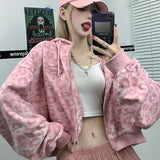 Winter American Y2K Street Sweet Cool Short Sweatshirt for Women Spring Autumn Style Ins Loose Design Niche Lazy Hooded Jacket