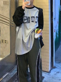 Grunge Y2K Long Sleeve Gray Tshirts Women Harajuku Vintage 90s Graphic T Shirts Female Kpop Streetwear Sweatshirts