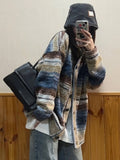 Women Fashion Sweet Y2k Aesthetic Coats Vintage Harajuku Contrast Color Sweaters Loose All Match chic Grunge Cardigans Japanese