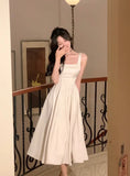 Vintage Midi Dresses for Women  Summer New Korean Elegant Satin Vestido Wedding Evening Party Prom Clothes Female Dress Robe