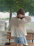 Summer Women Blouse Spring Shirt Female Woman Blouse Maxi Blusas Chiffon Casual Elegant Vintage Long Sleeve Oversize Loose White