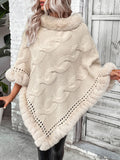 Darianrojas  - holiday outfits Autumn and Winter New Knit Collar Fried Dough Twists Pattern Cardigan Cloak Sweater Women