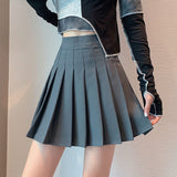 High Waist Pleated Skirt Women Preppy Style Zipper A Line Mini Skirts Woman Solid Color Summer Short Skirts Female