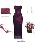 Sexy Elegant Spaghetti Strap Floral Print Maxi Dress Lace Up Bodycon Prom Party Dresses Backless Women Formal Dress