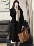 Women Long Woolen Windbreaker Coat Korean Loose Fashion Single-breasted Lapel Coats Female Autumn Winter Warm Lady Overcoats