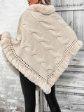 Darianrojas  - holiday outfits Autumn and Winter New Knit Collar Fried Dough Twists Pattern Cardigan Cloak Sweater Women