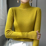 Darianrojas  -  Solid Sweater Women Half Turtleneck Knitted Pullovers Harajuku Korean Thick Knitwear Autumn Winter Fashion Slim Jumpers