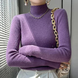 Darianrojas  -  Solid Sweater Women Half Turtleneck Knitted Pullovers Harajuku Korean Thick Knitwear Autumn Winter Fashion Slim Jumpers