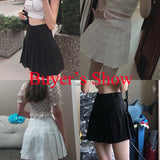 High Waist Pleated Skirt Women Preppy Style Zipper A Line Mini Skirts Woman Solid Color Summer Short Skirts Female