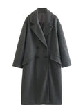 Darianrojas  -  New OuterwearChic Overcoat FashionWomen's Soft Oversized Woolen Coat Long SleeveFront Welt PocketsFemale