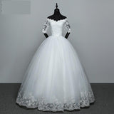 Wedding Dress Arrival Flowers Butterfly Gelinlik Embroidery Lace Boat Neck Princess Wedding Gowns