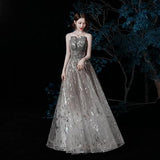 Evening Dress Strapless A-line Formal Dress Bling Bling Performance And Banquet Evening Dresses Long