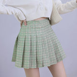 Summer Plaid Skirt Short Women Mini Korean Skirt School Women A Line Checkered High Waist Skirt Female