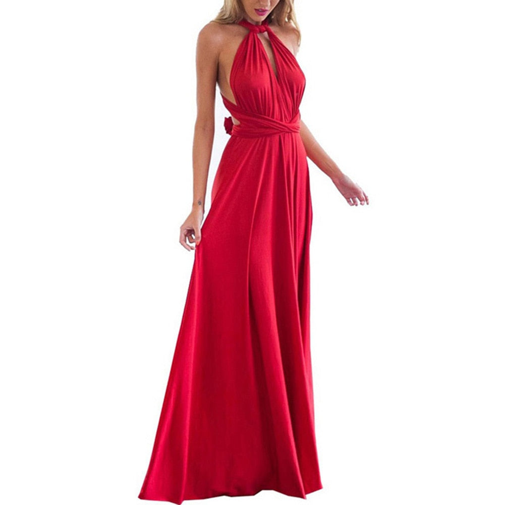 Sexy Women Boho Maxi Club Dress Red Bandage Long Dress Party Multiway Bridesmaids Convertible Infinity Robe Longue Femme