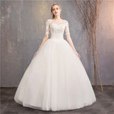 Wedding Dress Half Cap Sleeve Princess Illusion Wedding Dresses Can Custom Made Vestido De Noiva