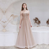 Darianrojas Beaded Evening Dresses Nude Pink Burgundy Sexy Off Shoulder Plunging Beading Sequined Sleeveless Formal Gown