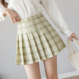 Summer Plaid Skirt Short Women Mini Korean Skirt School Women A Line Checkered High Waist Skirt Female