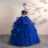 Blue Quinceanera Dresses Party Prom Elegant Strapless Ball Gown 6 Colors Formal Homecoming Dress Custom Size