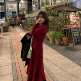 Darianrojas Party One Piece Dress Korean Autumn Long Sleeve Slim Sweater Dress Women Casual Elegant Office Knitted Dress Female Winter