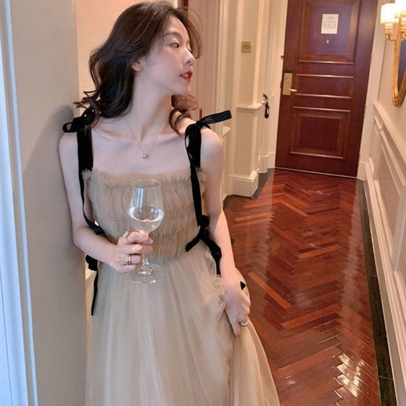 Darianrojas Vintage Elegant Dresses For Female High Waist Casual Bandage Dress Beach Evening Party Chic Design Women Korea Style Summer