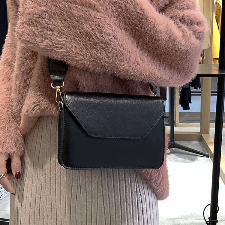 Darianrojas Fashion Flap Crossbody Bags for Women PU Leather Small Square Bag Clutches Casual Shoulder Messenger Bag Small Handbags