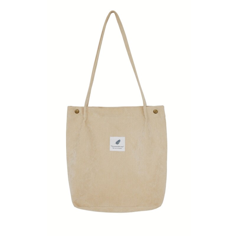 Darianrojas High Capacity Women Corduroy Tote Ladies Casual Shoulder Bag Foldable Reusable Shopping Beach Bag
