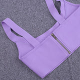 Bandage dress sets Women Sexy Two Piece Skirt Set  Summer Lilac Bodycon skirt and top set matching sets For Club Party