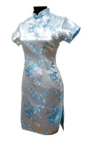 Black Traditional Chinese Women Qipao Dress Sexy Short Mini Cheongsam Handmade Button Flower Large Size 3XL 4XL 5XL 6XL