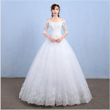 Wedding Dress Arrival Flowers Butterfly Gelinlik Embroidery Lace Boat Neck Princess Wedding Gowns