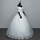 Wedding Dress Arrival Flowers Butterfly Gelinlik Embroidery Lace Boat Neck Princess Wedding Gowns