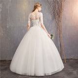 Wedding Dress Half Cap Sleeve Princess Illusion Wedding Dresses Can Custom Made Vestido De Noiva