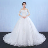 Wedding Dress Arrival Flowers Butterfly Gelinlik Embroidery Lace Boat Neck Princess Wedding Gowns