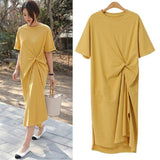 Korean Version Of Sundresses For Women Summer FAshion Plus Size Casual Women Dresses New Slim Long T-shirt Dress