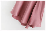 Solid Satin Midi Split Button Skirt Women Summer Pink Elegant Vintage Y2k Zipper Higt Waist Simple Casual A Line Long Skirts