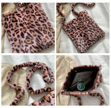 Darianrojas Leopard Plush Shoulder Bags for Women's Autumn and Winter Fashion Ladies Vintage Handbags Women Large Capacity Messenger Bags