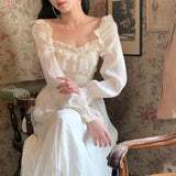 Darianrojas Lace Vintage Fairy Dress Women Patchwork Ruffle Long Sleeve Sweet Princess Dress Elegant Korean Party Dresses for Women Y2k