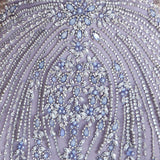Darianrojas Luxury Beaded Crystal Evening Dresses Sexy Sheer Neck Lavender Mermaid Formal Prom Gowns for Women Sleeveless
